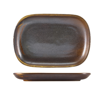 Mynd Terra Rustic Copper diskur ferkantaður 24x16,5cm